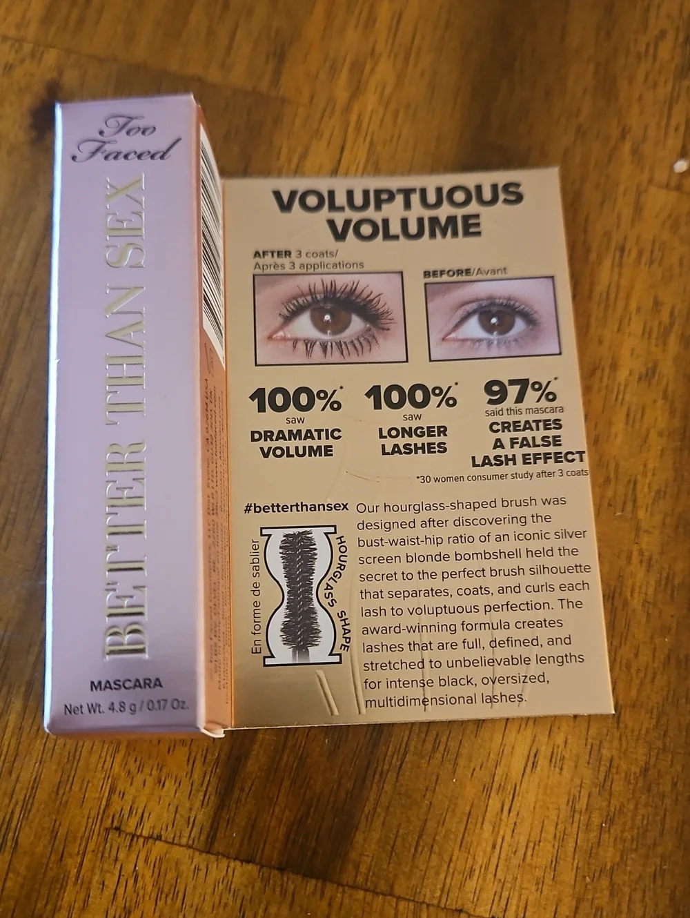 Too Faced Better Than Sex Voluptous Volume Mascara.